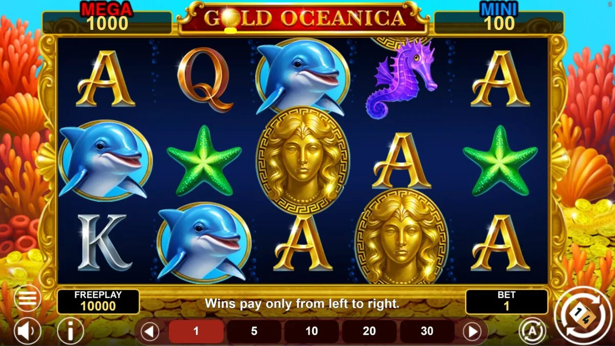 Gold Oceanica slot machine underwater theme
